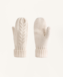 Oysho Варежки с аранским узором, экрю