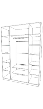 шкаф четырёх створчатый 600×1600×2300 Вектор+