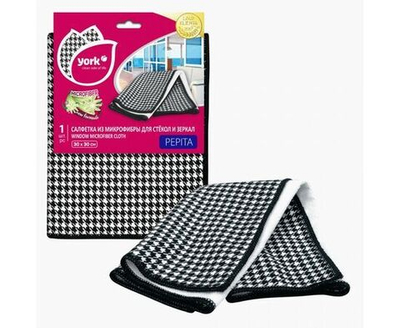 Салфетка York для окон и зеркал, из микрофибры, 30 х 30 см