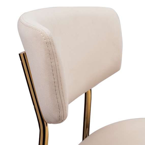 Стул полубарный Elle кремовый с золотыми ножками
