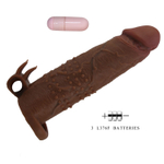 Коричневая насадка на пенис Quillon - 20 см. (Цвет: коричневый)