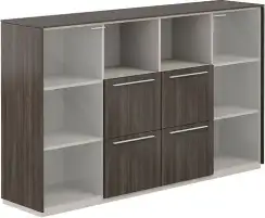 NZ-0306.BT.BT / Шкаф средний со стеклом прозр., 4 ящ., обвязка BT, фасады BT / 2024х450х1200, обвязка BT, фасады BT, стекло прозрачное GL