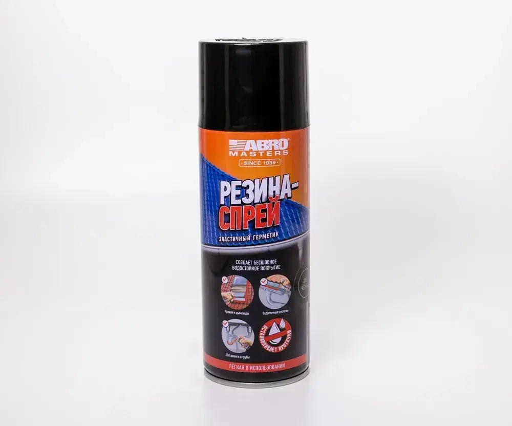 Герметик эластичный резина-спрей (чёрный) 450 мл ABRO MASTERS