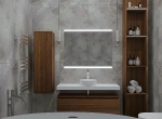 Тумба с раковиной и столешницей Armadi Art Flat 80 темный дуб