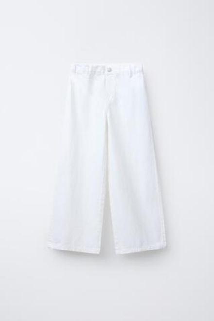 ZARA ДЖИНСЫ WIDE LEG, БЕЛЫЙ