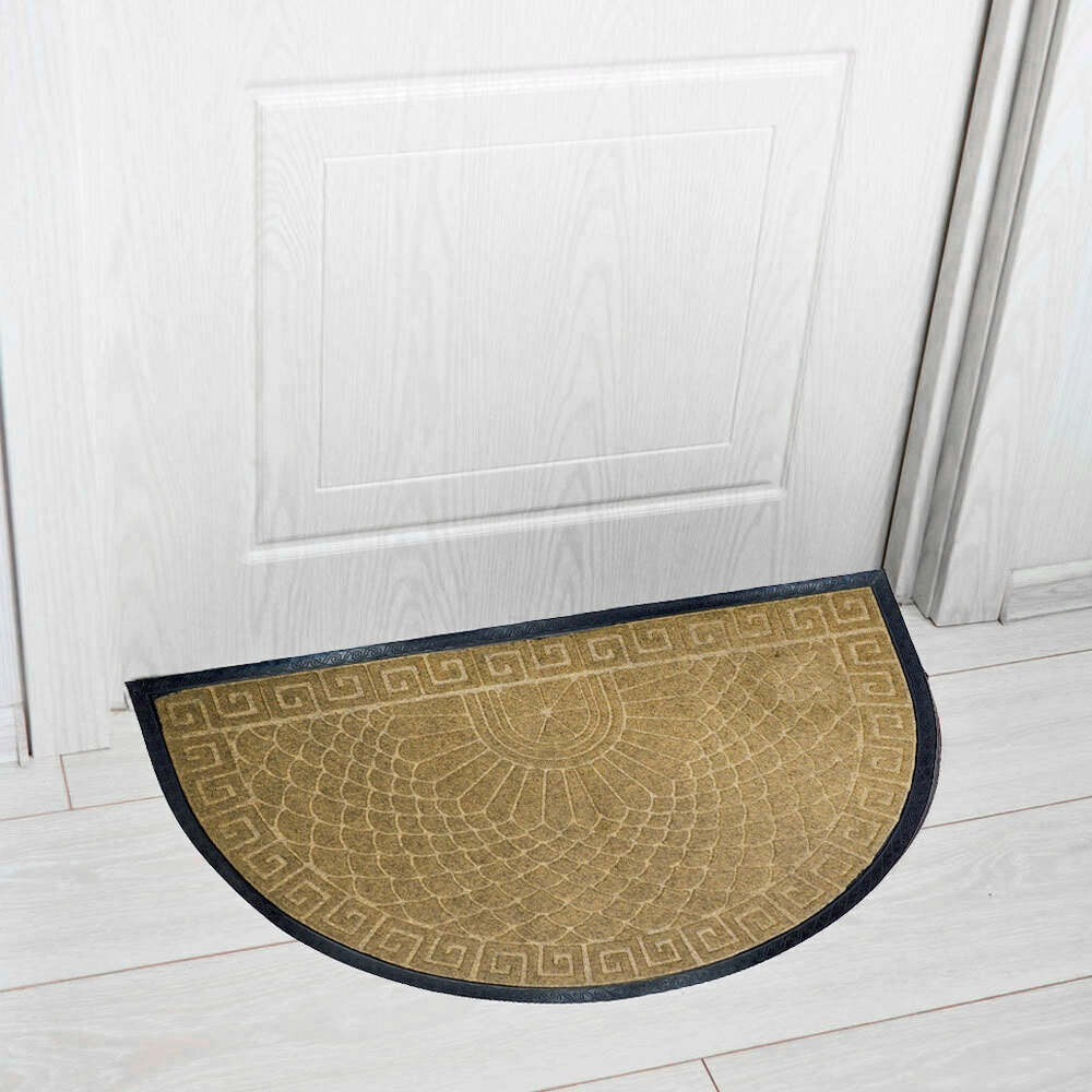Коврик 60*90см придверный УЮТ Классик полукруглый, светло-коричневый