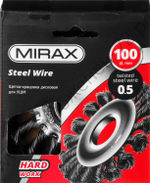 MIRAX 100 мм, жгутированная стальная проволока, 0.5 мм, Щетка-крацовка дисковая (35140-100)