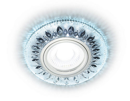 Встраиваемый точечный светильник со светодиодной лентой S305 CH хром/прозрачный хрусталь/MR16+3W(LED COLD)