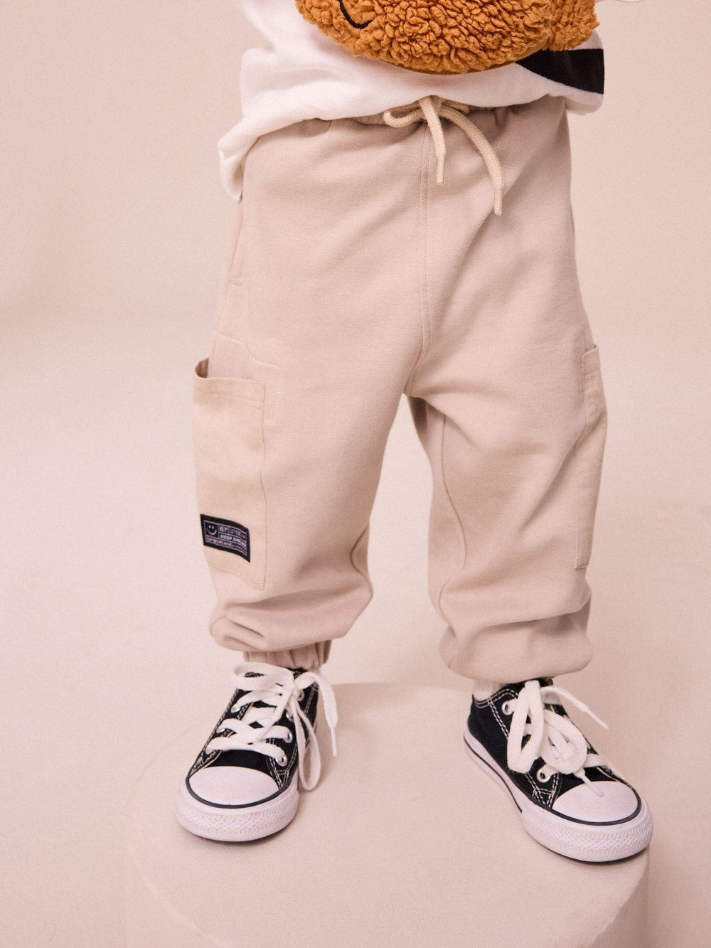 Лонгслив и джоггеры в комплекте для мальчика Next N71-073, Белый, Бежевый