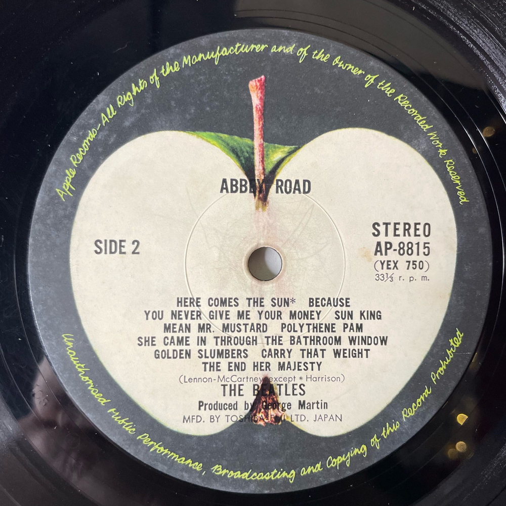 Винтажная виниловая пластинка LP The Beatles Abbey Road (Япония 1973) (Без Оби)