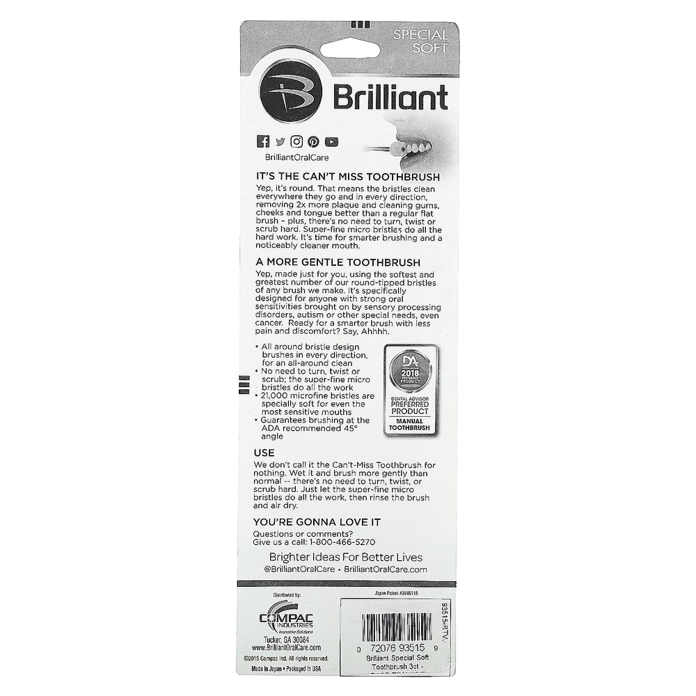 Baby Buddy, Brilliant, зубная щетка, специальная мягкая, 3 шт.