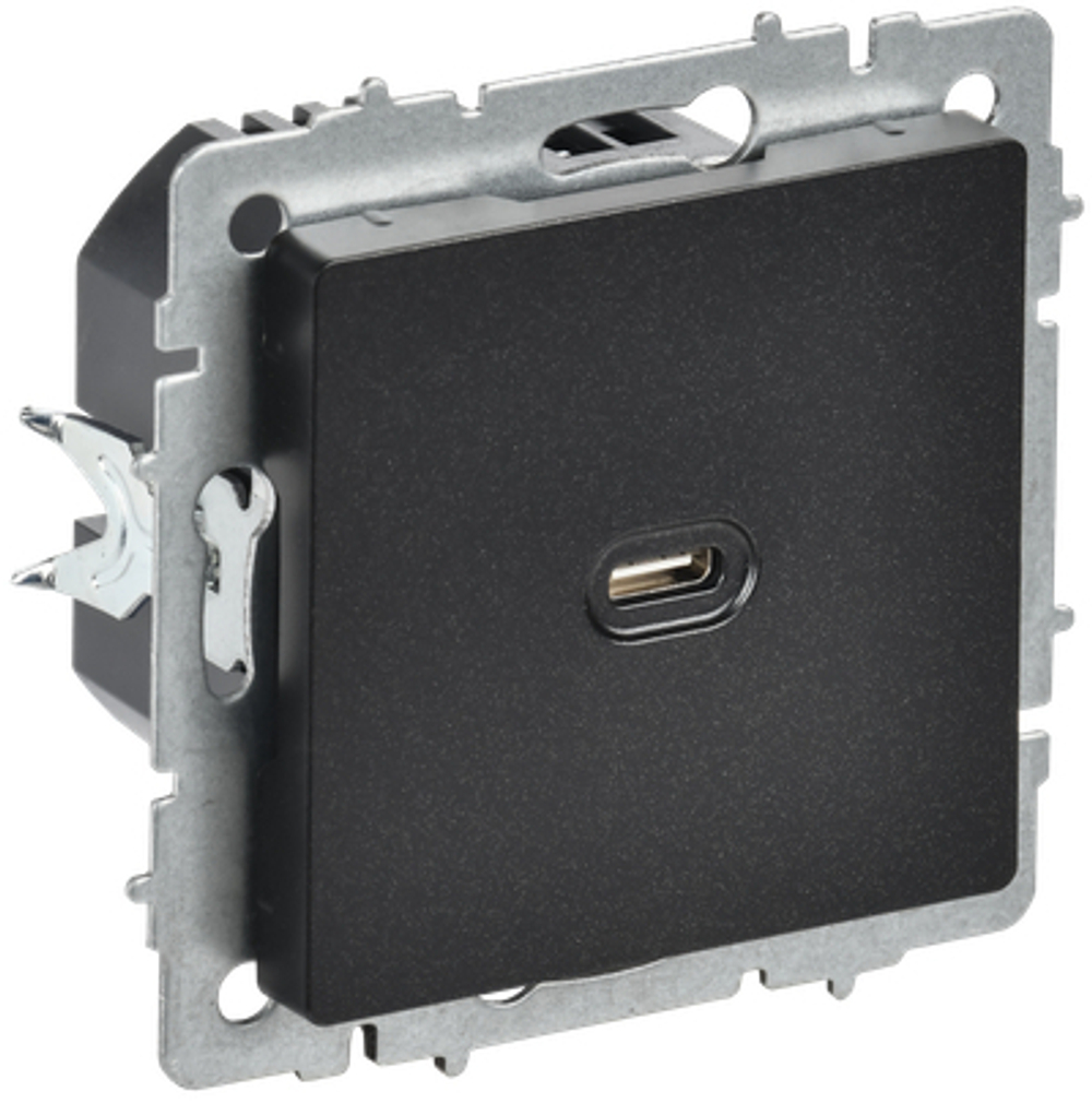 BRITE Розетка USB C 65Вт высокоскоростная зарядка РЮ12-1-БрЧ черный IEK