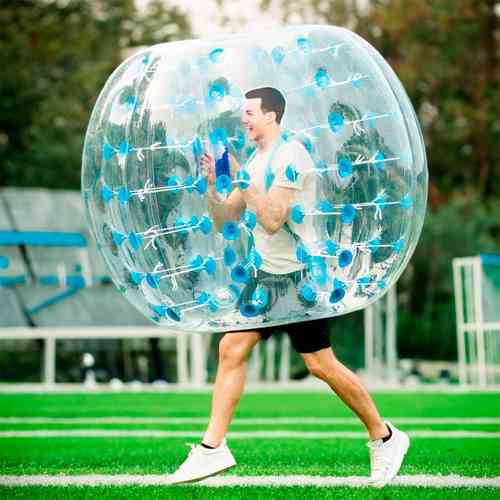 Бампербол ТПУ, диаметр 1,2 м, с синими держателями