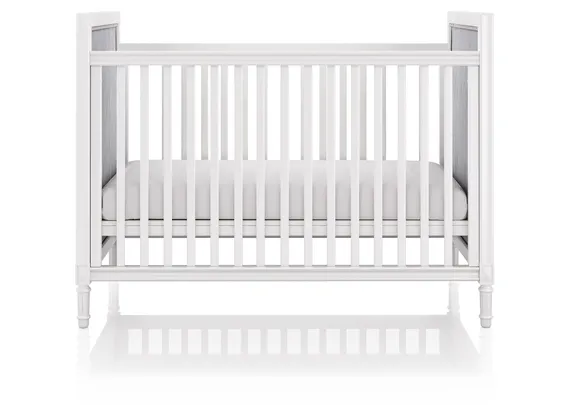 Кроватка Elit (белый, серая ткань)