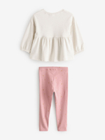 Толстовка и легинсы в комплекте для девочки Next B68-377, Розовый, Молочный