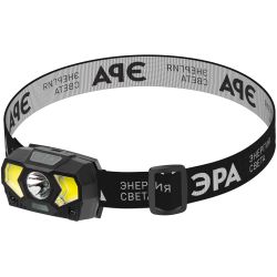 Фонарь налобный светодиодный ЭРА GB-608 на батарейках, 3xAAA, 5Вт, 7 режимов, черный | 