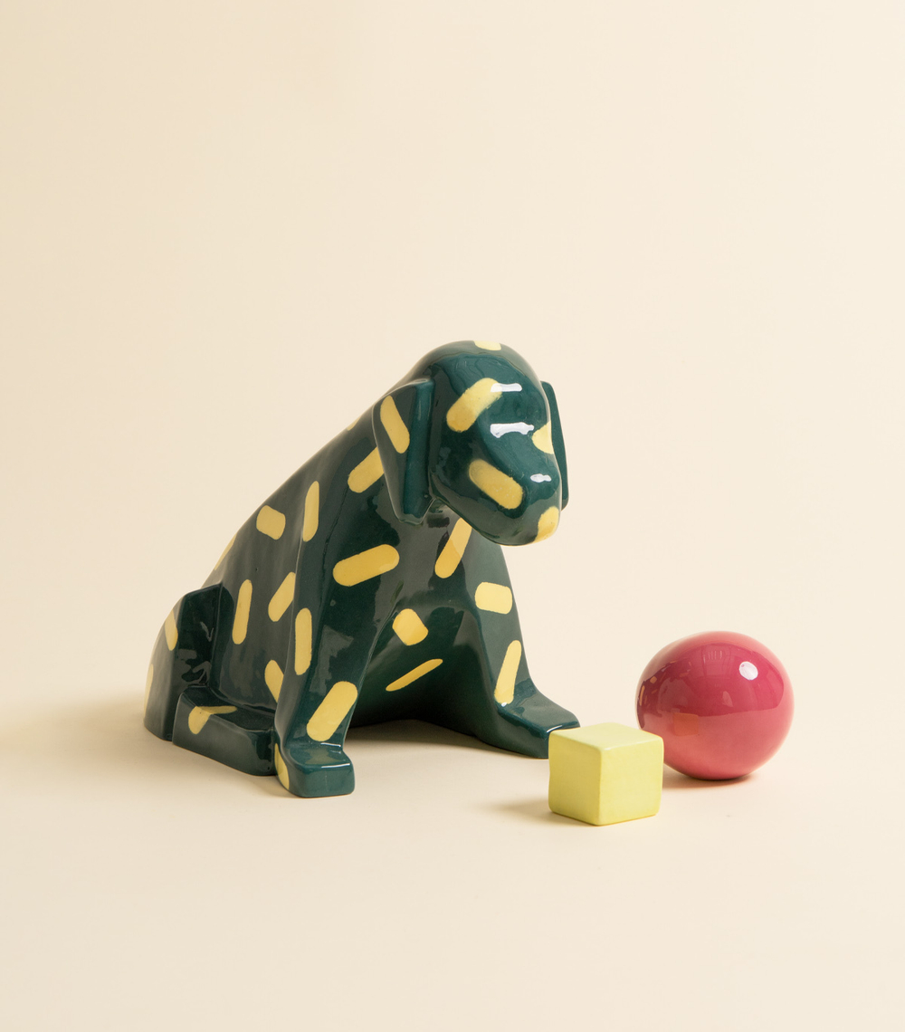 Фигура — Зеленый пес с игрушками | Яна Набиева