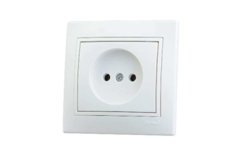 Розетка 1 местная LEZARD Мира белая с белой вставкой б/з керамика