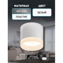 Светильник настенно-потолочный спот ЭРА OL37 WH под GX53 IP20 белый