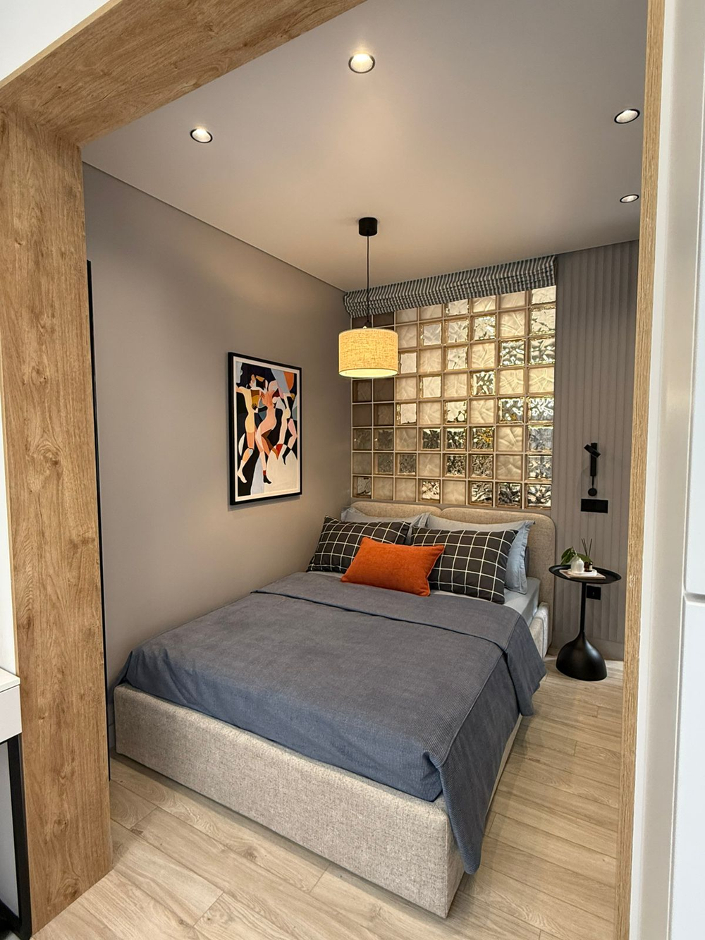 Стеклоблок волна розовый окраска в массе Vitrablok 19x19x8