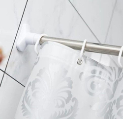 Штора для ванной комнаты и туалета тканевая занавеска для душа 180*180 см "Узор серебро"