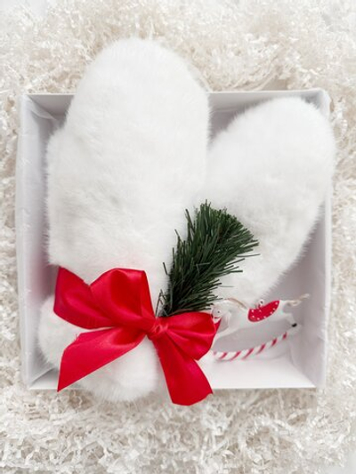 Варежки «Снежное облако» в подарочной коробке, белые, one size