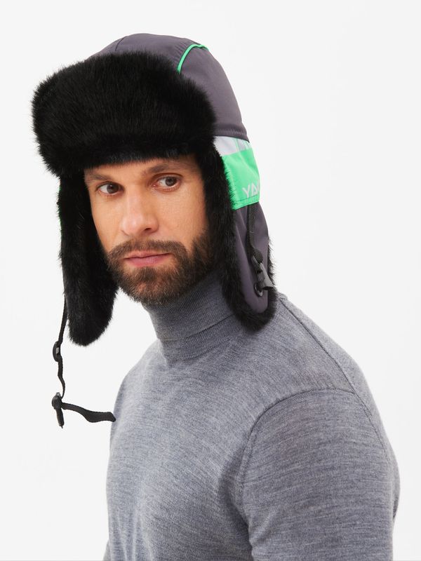 Шапка ушанка зимняя Yakutia цвет Тёмно-серый ткань Galaxy Breathable иск. мех Норка