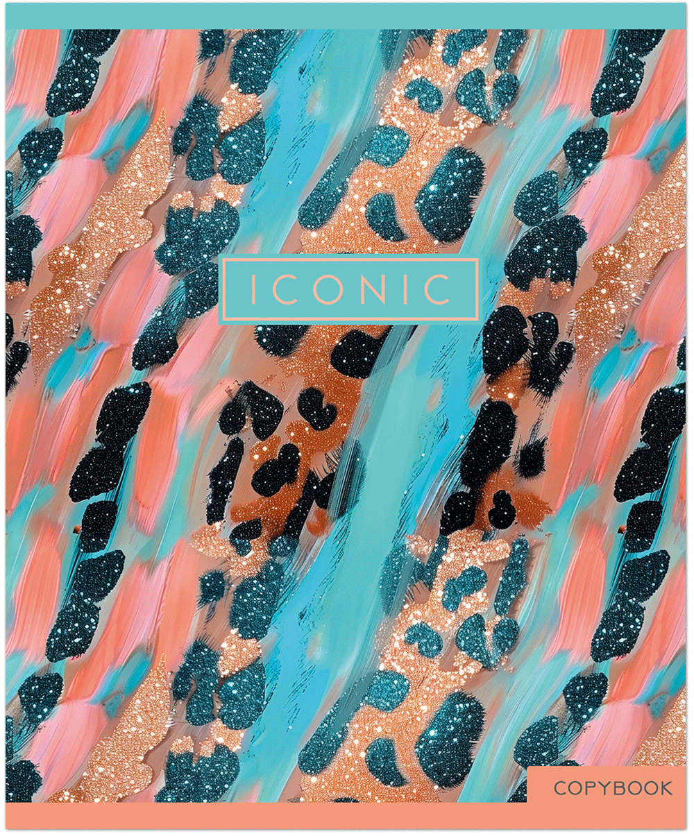 Тетрадь общая 96 л, PASTEL GOLD LEOPARD, обложка - мелов.картон+матовая ламинация, скрепка