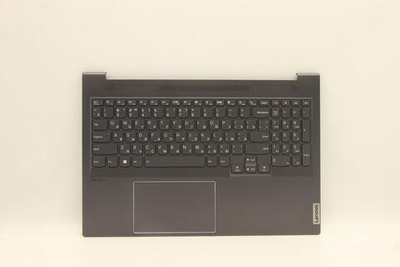 Верхняя панель с клавиатурой (топкейс) для ноутбука Lenovo Yoga Slim 7 Pro. раскладка - русская, с подсветкой, черная (5CB1F36865), оригинал