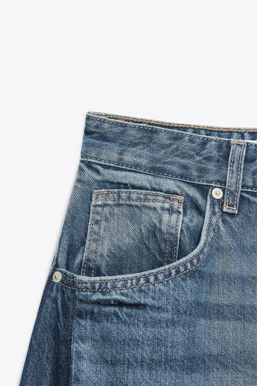 ZARA ДЖИНСЫ BALLOON OVERSIZE TRF С ВЫСОКОЙ ПОСАДКОЙ, МОРСКОЙ СИНИЙ