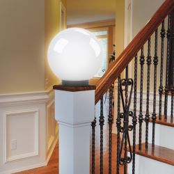 Садово-парковый светильник ЭРА НТУ 01-100-301 шар опаловый на опору / кронштейн IP44 Е27 max100Вт d300mm | Садово-парковые светильники