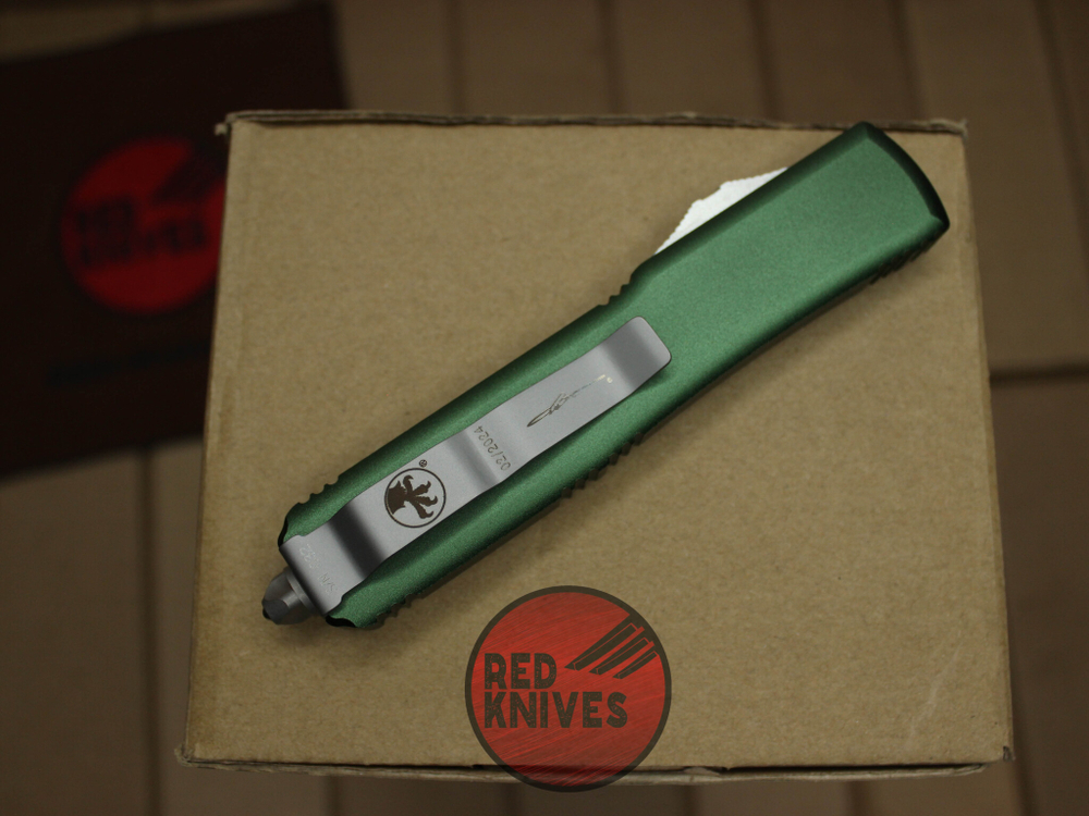 Нож Microtech Ultratech Tanto T/E A+++ - зеленая рукоять, клинок апокалиптик