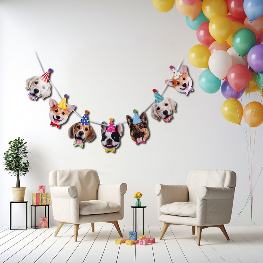 Гирлянда бумажная «Собачки» фотографичные, 250см