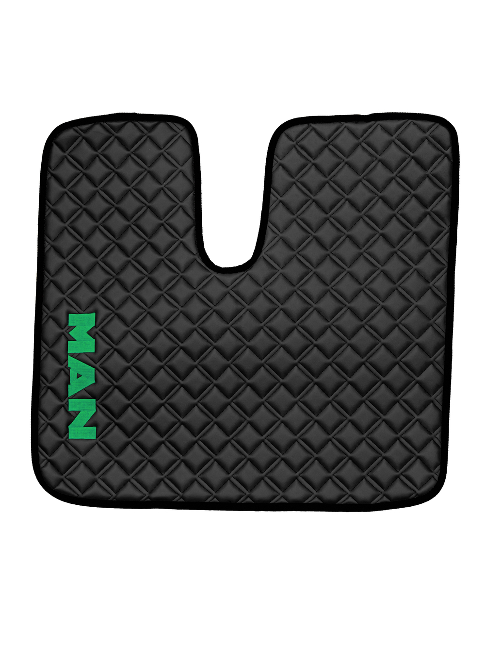 Ковры MAN TGX с 1-м ящиком (механика) (экокожа, черный, черный кант, зеленая вышивка)