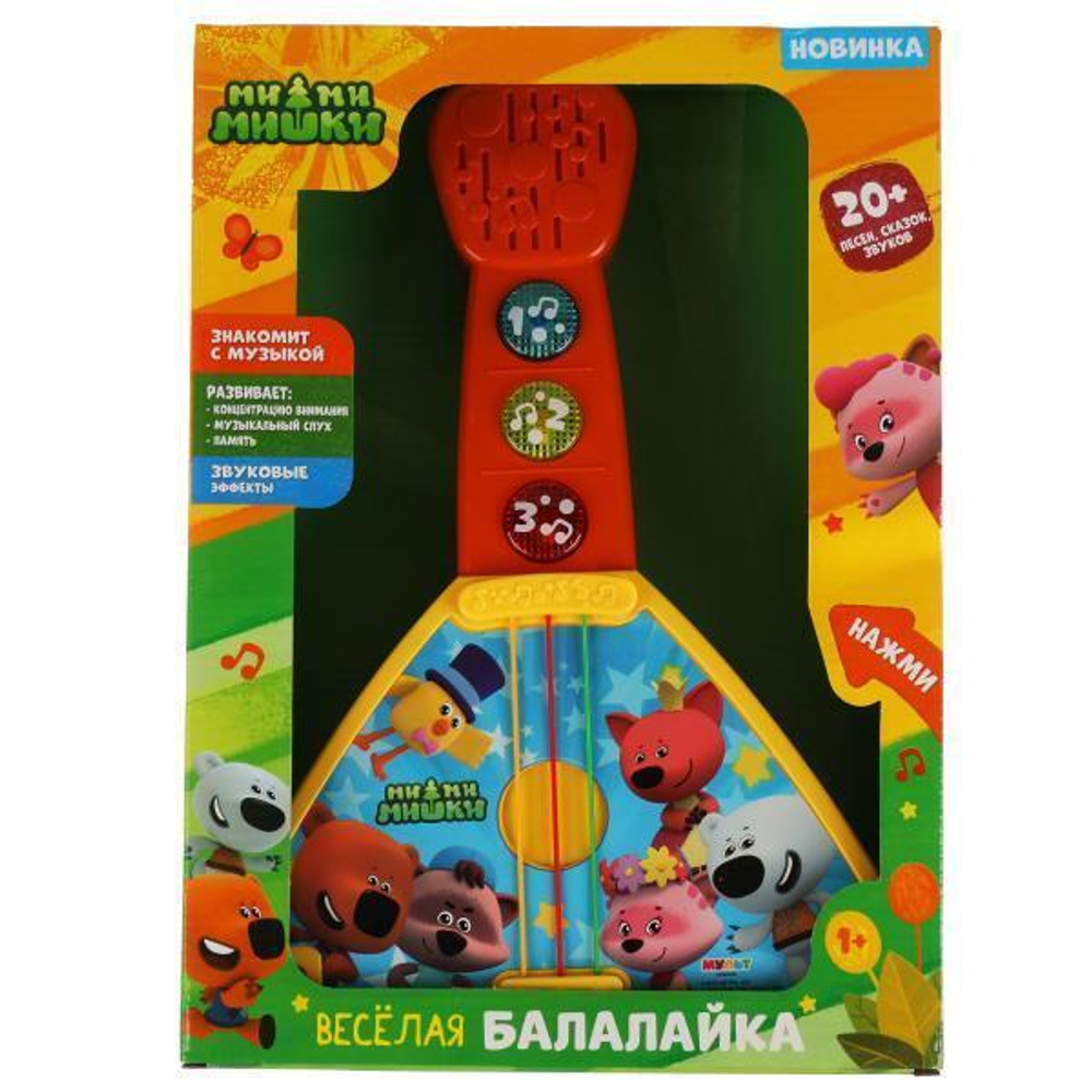 Балалайка "Ми-ми-мишки" 20 любимых песен, сказок, звуков, коробка HT572-R (Умка)