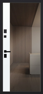 Стальная дверь "Plata" с зеркалом (умная дверная ручка). Заказная модель.