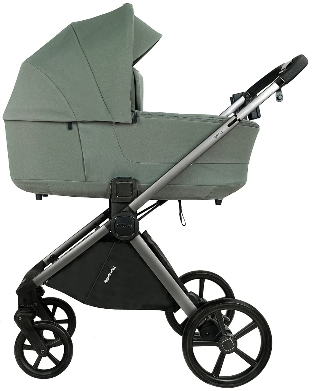 Детская коляска Pituso Teffy 3 в 1 с автокреслом Santiso Pro Black Sage Green/Graphite