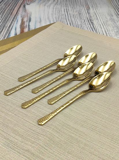 Набор чайных ложек 6 шт. из нержавеющей стали "Рельеф"