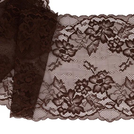 Кружево эластичное шоколад 23 см