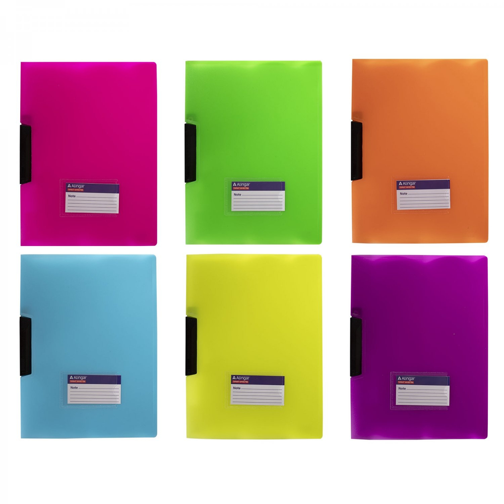Папка-скоросшиватель, поворотный зажим, Alingar, А4 230х310мм, 150 мкм, , пластик, карман, "Original", неоновые цвета