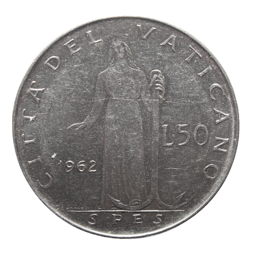 50 лир 1962 год, Ватикан. aUNC