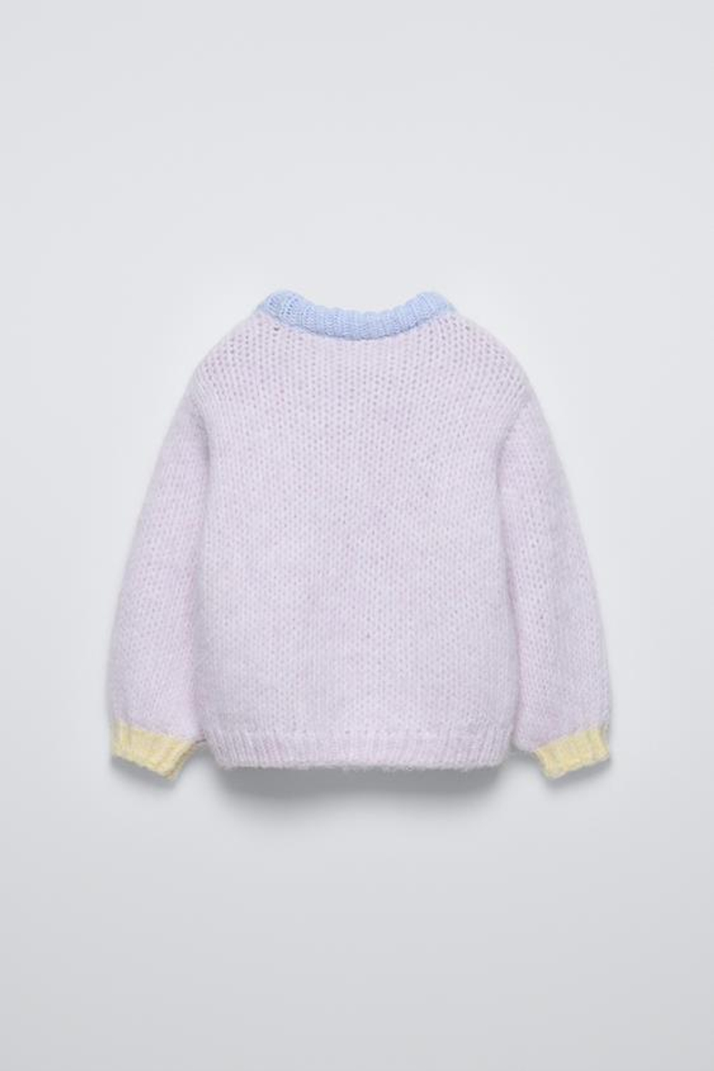 ZARA СВИТЕР С КОНТРАСТНЫМИ ДЕТАЛЯМИ, СИРЕНЕВЫЙ