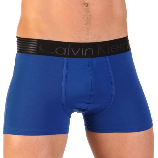 Мужские трусы боксеры Calvin Klein синие с черной резинкой