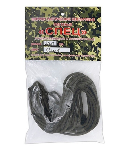 Шнурки кевларовые Спецназ 2,2 м оливковые