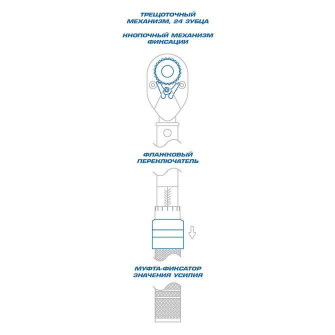 KING TONY (3436C-1DF) Динамометрический ключ серии "COMPACT", 3/8", 3-15 Нм