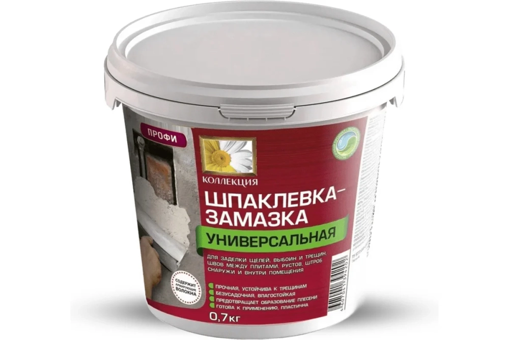 Шпаклевка-замазка универсальная для выбоин и трещин КОЛЛЕКЦИЯ 0.7кг 01106