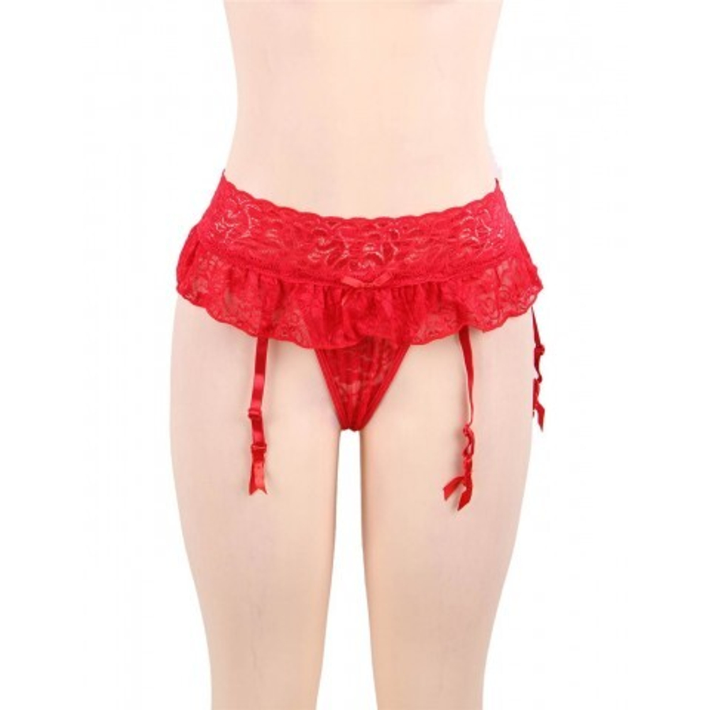 Пояс для чулок кружевной Red Sexy Bow (XL-2XL)