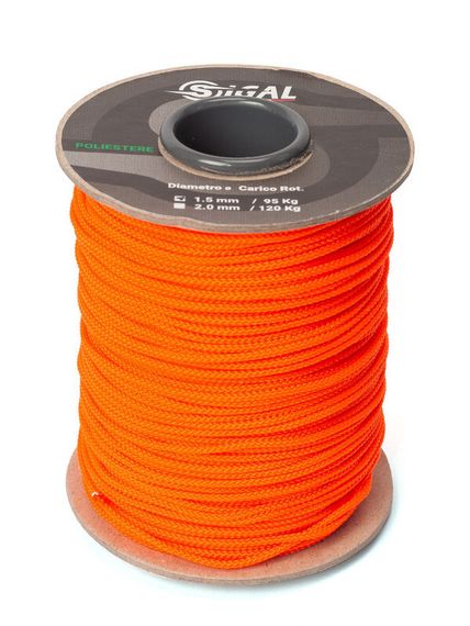 Линь Sigalsub Orange Fluo Polyester 120 кг ø2 мм 1 метр (в катушке 100 м)