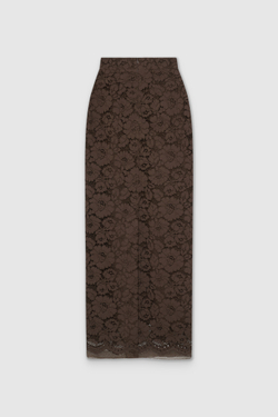 Юбка из кружева шоколадного цвета