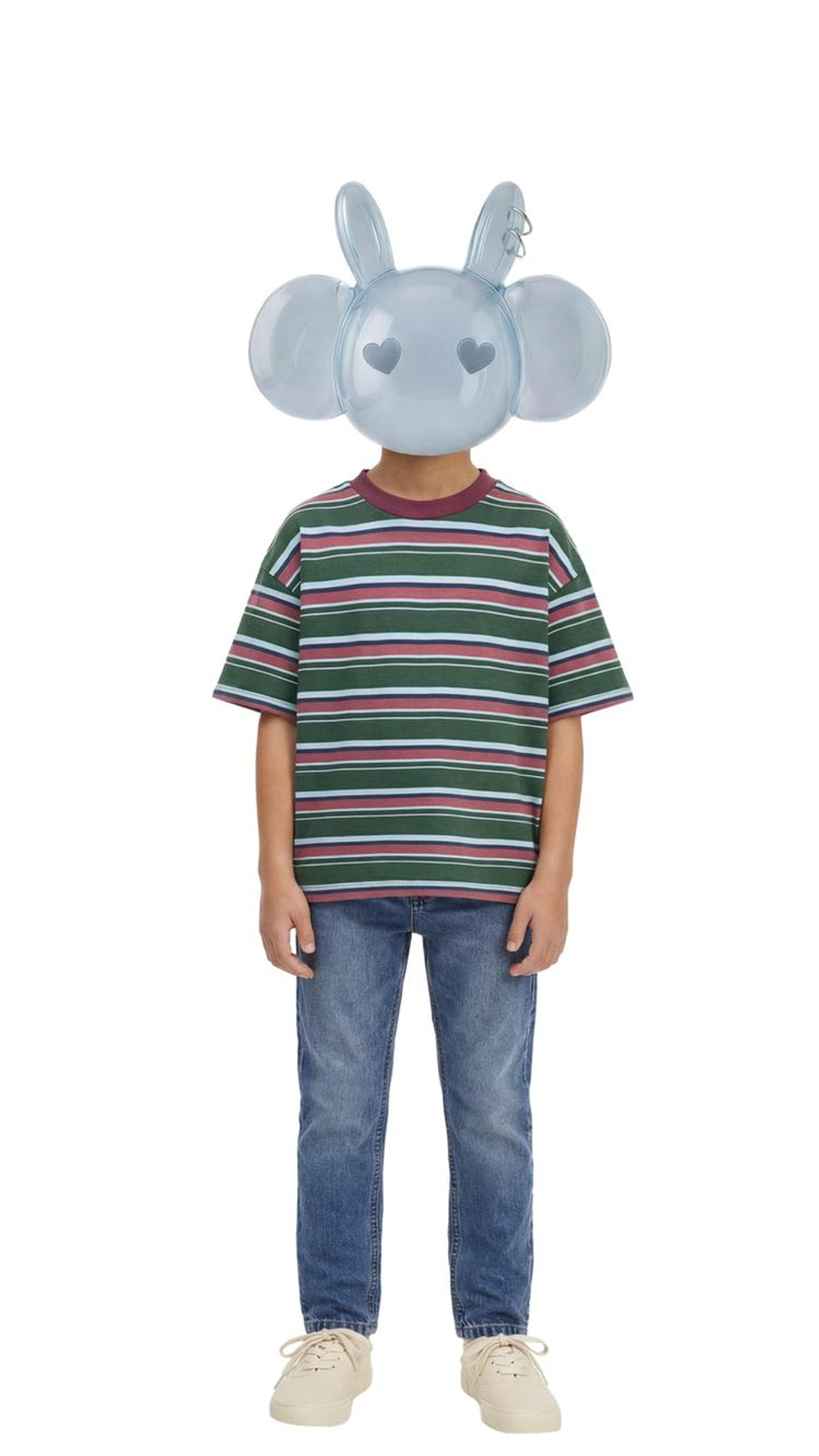 ZARA ФУТБОЛКА С ПРИНТОМ В ПОЛОСКУ, ЗЕЛЕНЫЙ